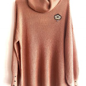 Pleten pulover v kamelji barvi