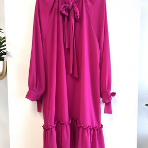 Roza obleka iz šifona