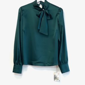 Temno zelena satenasta srajca
